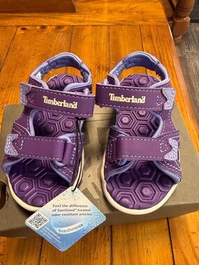 Timberland Kids Purple Sporty Hex-Pattern Sandals